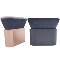 Custom Logo Maquillaje Square Matte Black Rose Gold Body Makeup Brushes Big Kabuki Brush