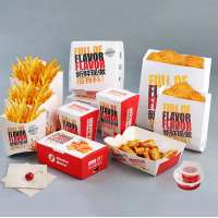 Take away food boxes french fries fried chicken nuggets carton paper food packaging box